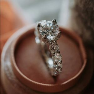 Hypoallergenic: The Promise Round Cut Cubic Zirconia Sterling Silver Ring